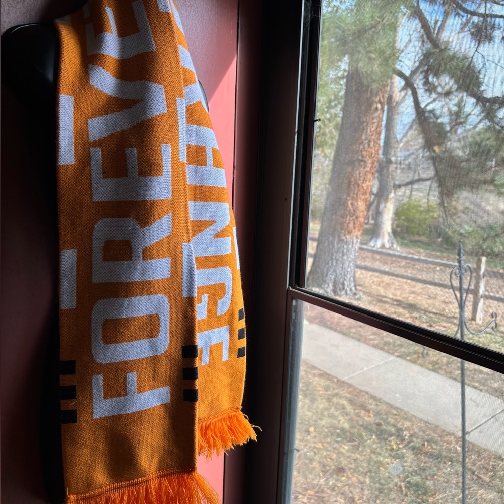 Adidas Orange and White Houston Dynamo reversible Scarf